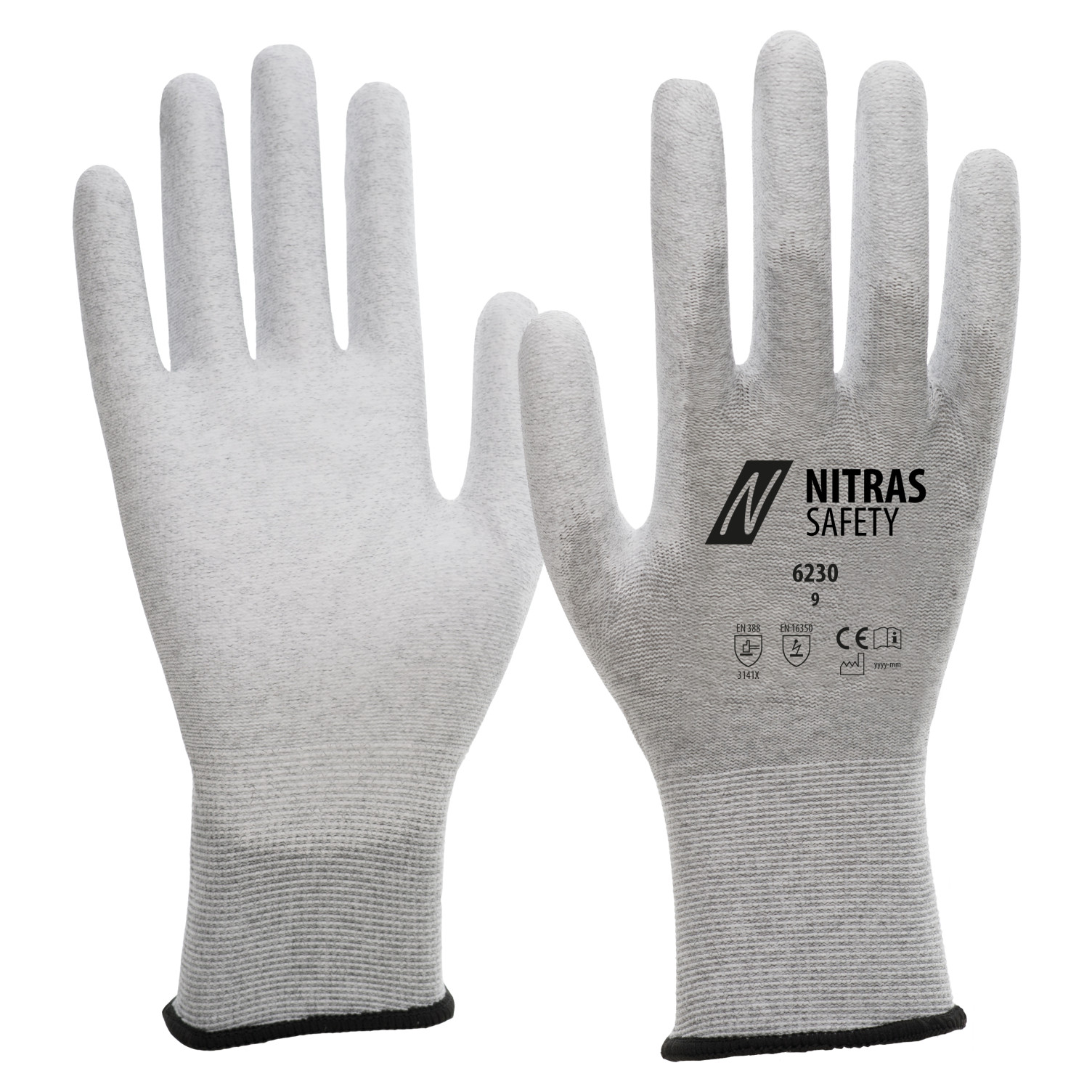 Antistatikhandschuhe Nylon-Carbon-Strick