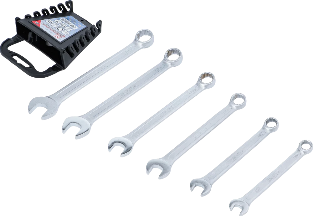 Maul-Ringschlüssel-Satz, Zollgrößen, SW 3/8" - 11/16", 6-tlg.