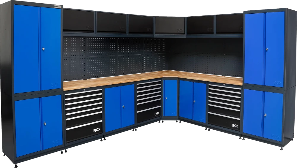 Schrankwand-System, Werkstatt, Holz, 8 Module