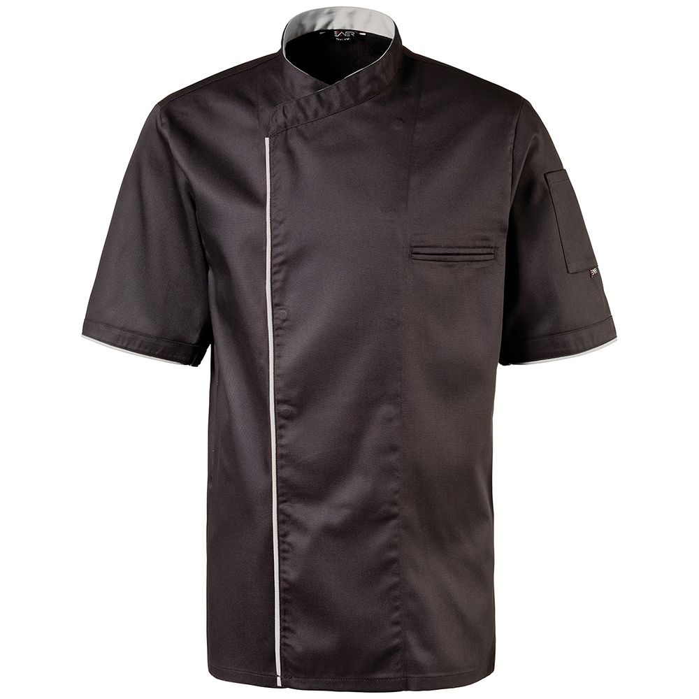 Kochjacke schwarz mit Paspel