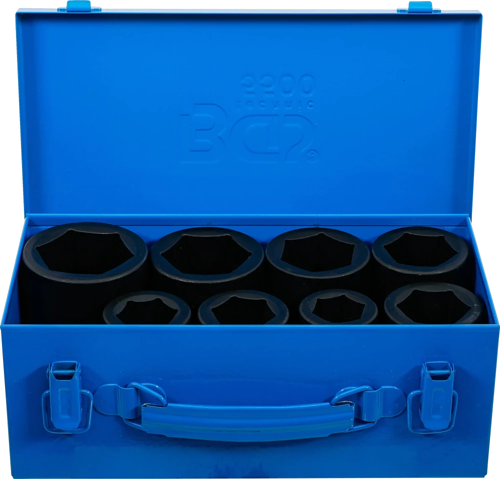 Kraft-Steckschlüssel-Einsatz-Satz Sechskant, tief, Antrieb Innenvierkant 25 mm (1"), SW 27 - 50 mm, 8-tlg.