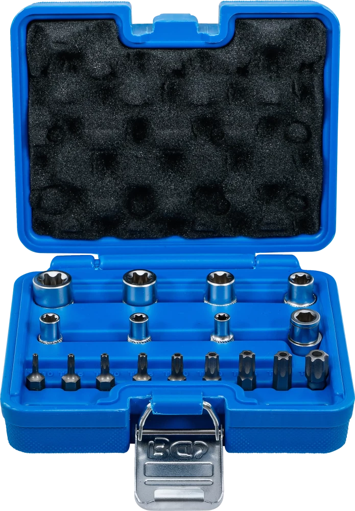 Bit- und Steckschlüssel-Satz, E-Profil / T-Profil (für Torx), 17-tlg.