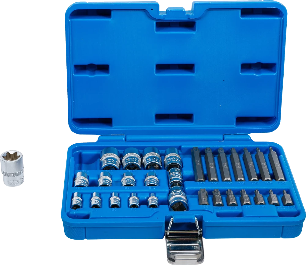 Bit- und Steckschlüssel-Satz, E-Profil / T-Profil (für Torx), 30-tlg.