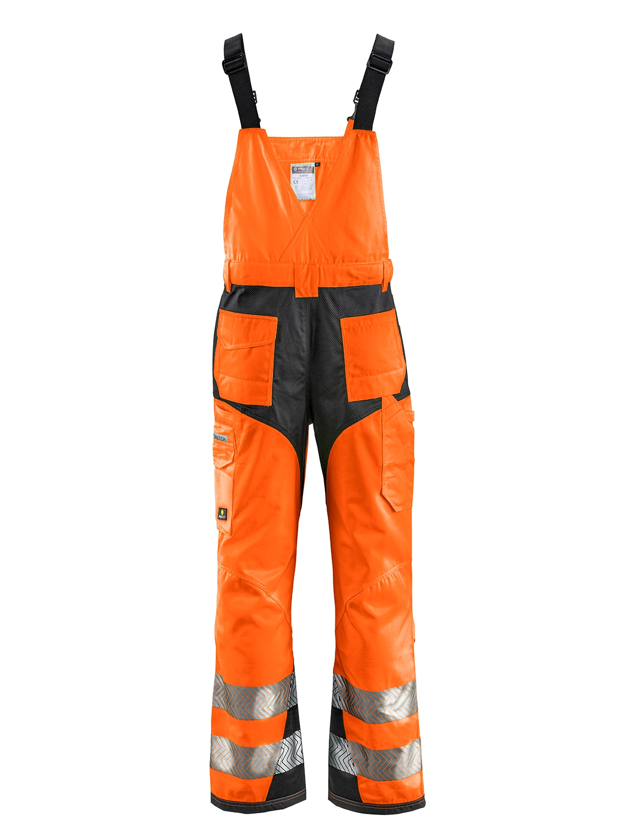 4PROTECT® Warnschutz-Latzhose ALABAMA leuchtorange/grau