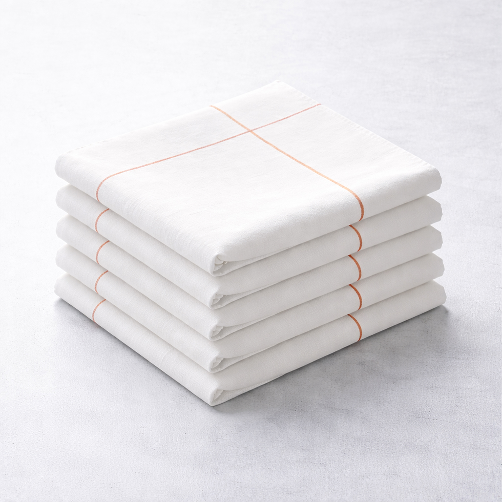 Küchentuch, 50 x 70cm, weiß-rot, 5er Pack