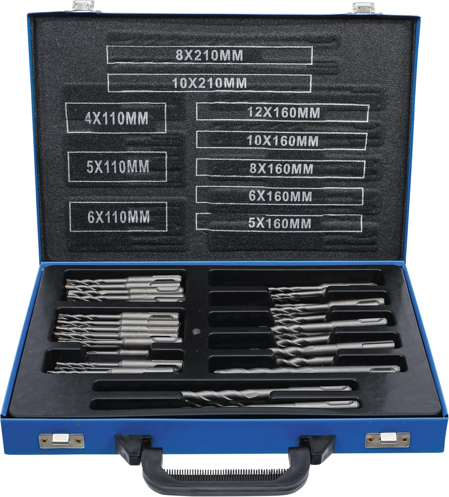 Hammer-Bohrer-Satz, SDS-Schaft, Hartmetallspitze, 4 - 12 mm, 56-tlg.
