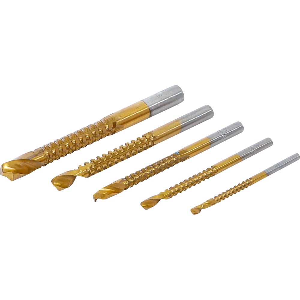 HSS-Fräsbohrer-Satz, titan-nitriert, 3 - 8 mm, 5-tlg.