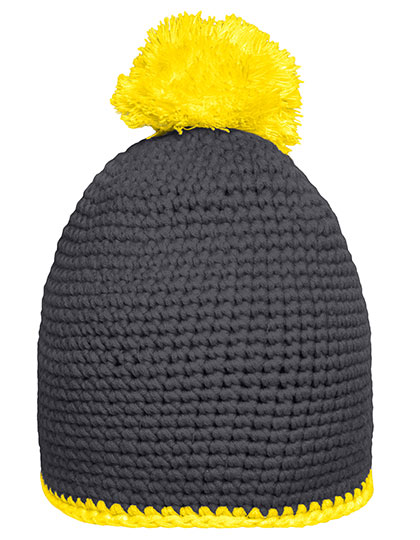 Mütze – Pompon Hat With Contrast Stripe