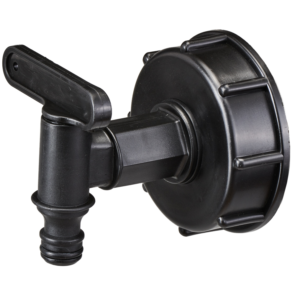 Ibc-Adapter S60x6 mit Auslaufhahn Klicksystem