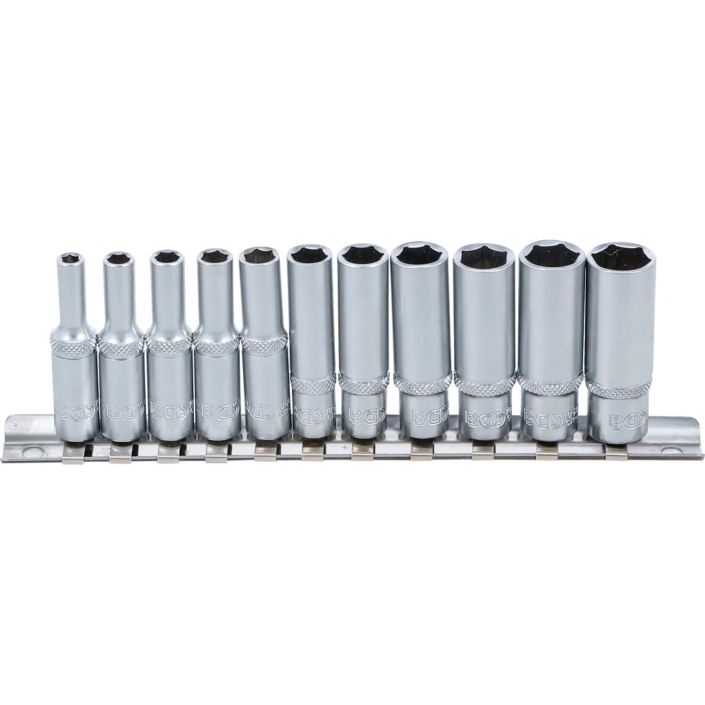 Steckschlüssel-Einsatz-Satz Sechskant, tief, Antrieb Innenvierkant 6,3 mm (1/4"), SW 4 - 13 mm, 11-tlg.