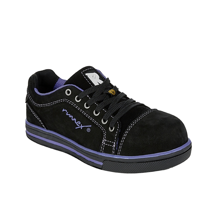 RUNNEX® S3-Damen-ESD-Sicherheitshalbschuhe GirlStar schwarz/violett
