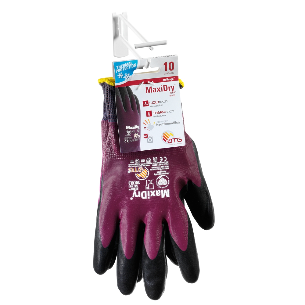 MaxiDry® Zero™ Nylon-Strickhandschuhe (56-451 HCT), SB-Verpackung lila/schwarz