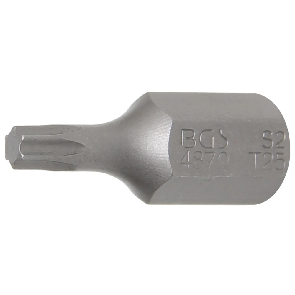 Bit, Länge 30 mm, Antrieb Außensechskant 10 mm (3/8"), T-Profil (für Torx) T25