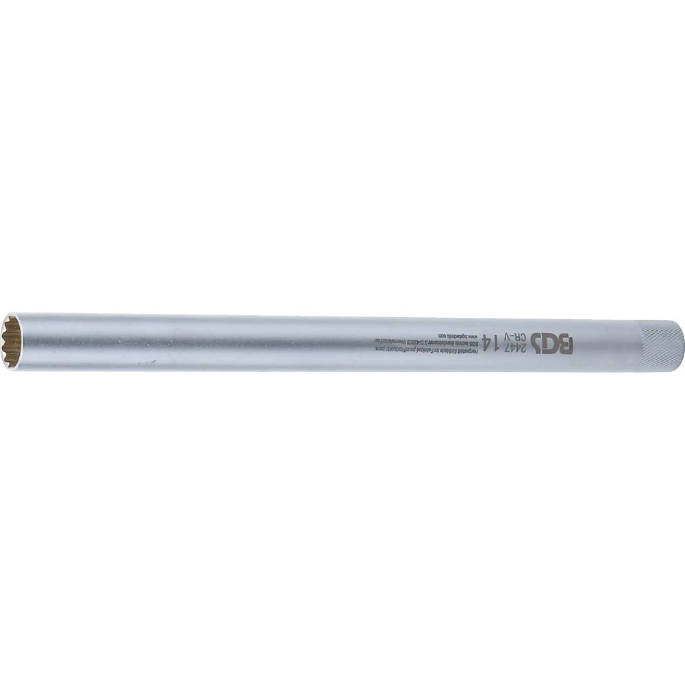 Zündkerzen-Einsatz mit Magnet, Zwölfkant, extra lang, Antrieb Innenvierkant 10 mm (3/8"), SW 14 mm