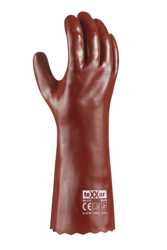 teXXor® PVC-Handschuhe ROTBRAUN rotbraun