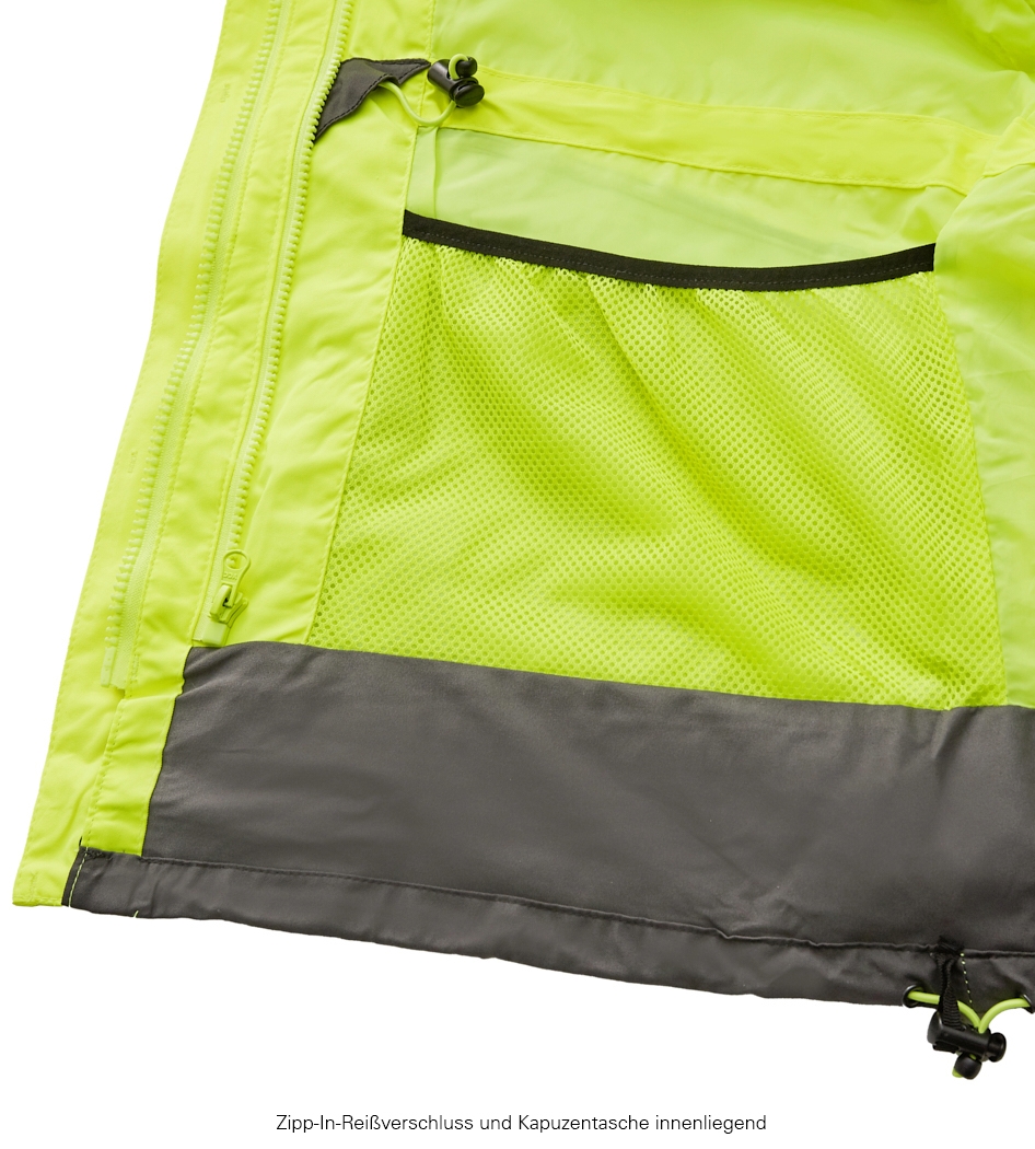 4PROTECT® Warn-Wetterschutz-Jacke TAMPA leuchtgelb/grau