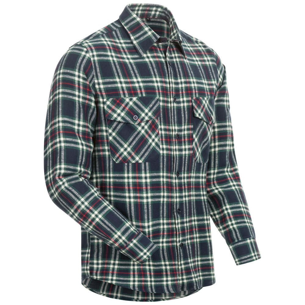 Flanell-Hemd, Marine/Beige/Grün/Rot Rockville