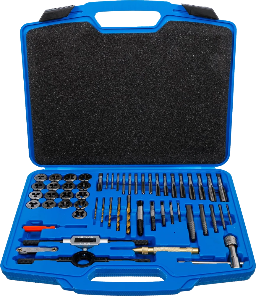 Gewindeschneid-Satz, Zoll, 1/4" - 1/2", 56-tlg.