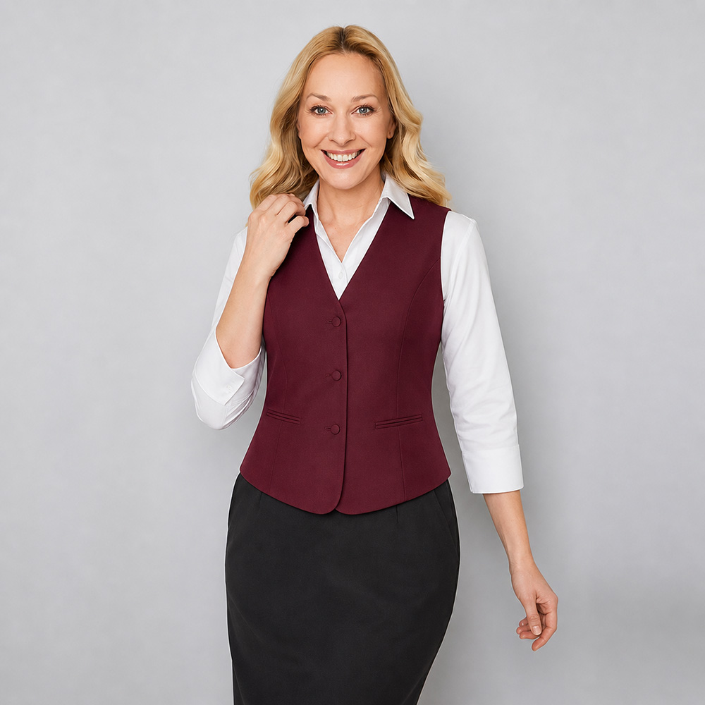 Damen Weste floral rot