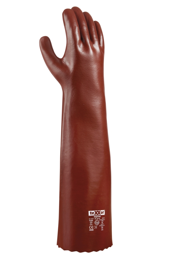 teXXor® Chemikalienschutz-Handschuhe PVC ROTBRAUN rotbraun