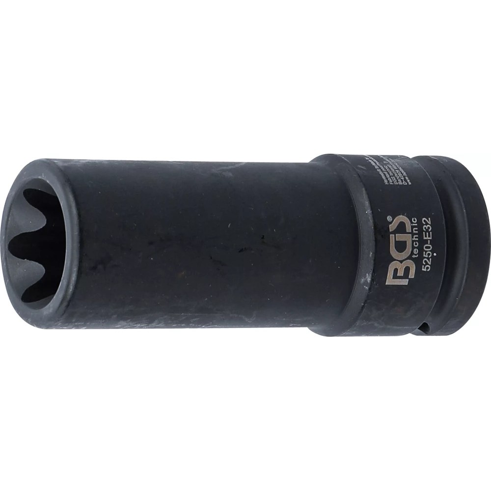 Kraft-Steckschlüssel-Einsatz E-Profil, tief, Antrieb Innenvierkant 20 mm (3/4"), SW E32