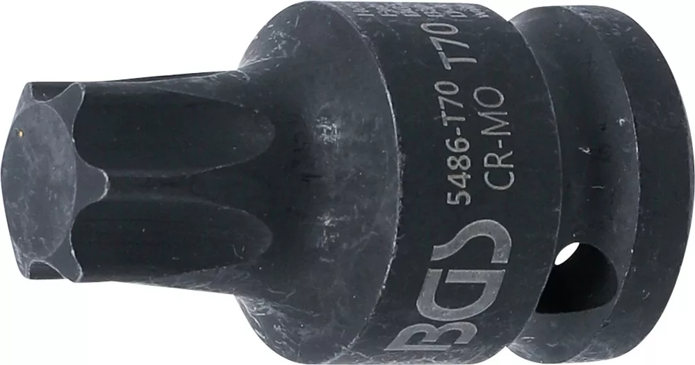 Kraft-Bit-Einsatz, Länge 42 mm, Antrieb Innenvierkant 12,5 mm (1/2"), T-Profil (für Torx) T70