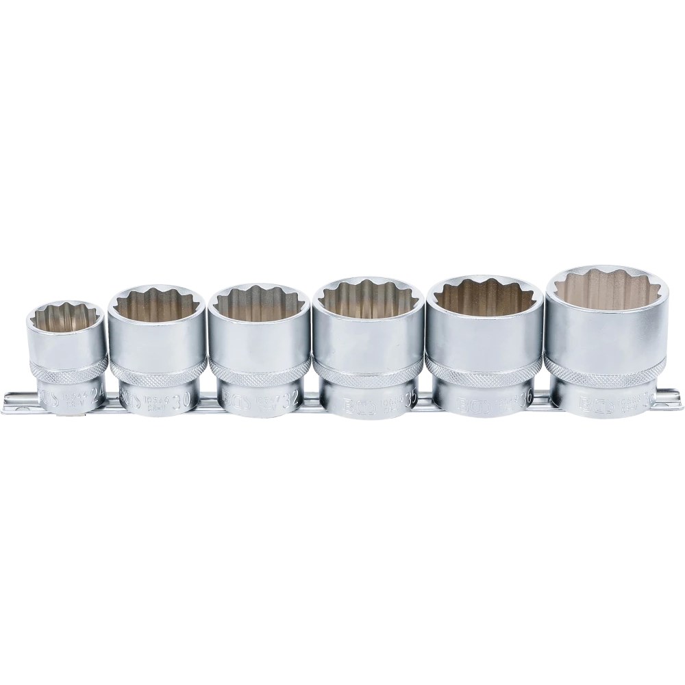 Steckschlüssel-Einsatz-Satz, Zwölfkant, Antrieb Innenvierkant 12,5 mm (1/2"), SW 24 - 38 mm, 6-tlg.
