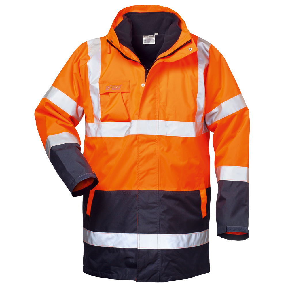 4-IN-1 Warnschutzparka Orange/Marine Travis