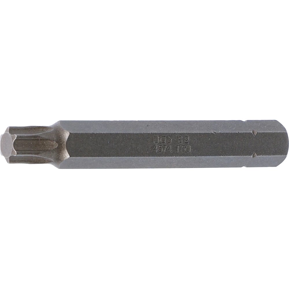 Bit, Länge 75 mm, Antrieb Außensechskant 10 mm (3/8"), T-Profil (für Torx) T50