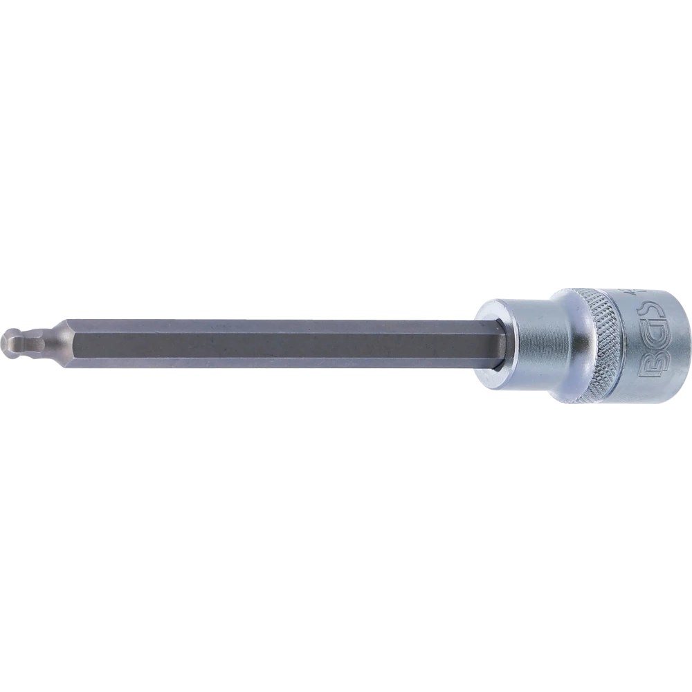 Bit-Einsatz, Länge 140 mm, Antrieb Innenvierkant 12,5 mm (1/2"), Innensechskant mit Kugelkopf 5 mm