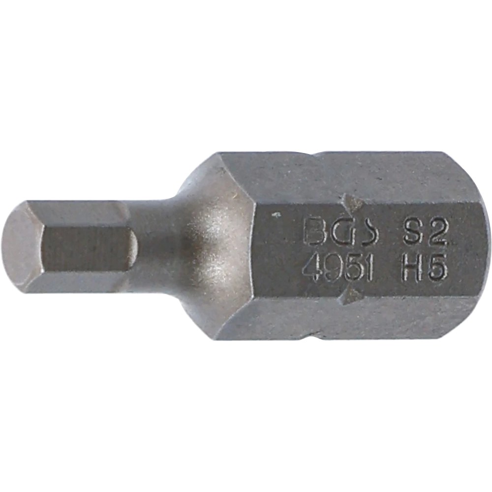 Bit, Länge 30 mm, Antrieb Außensechskant 10 mm (3/8"), Innensechskant 5 mm