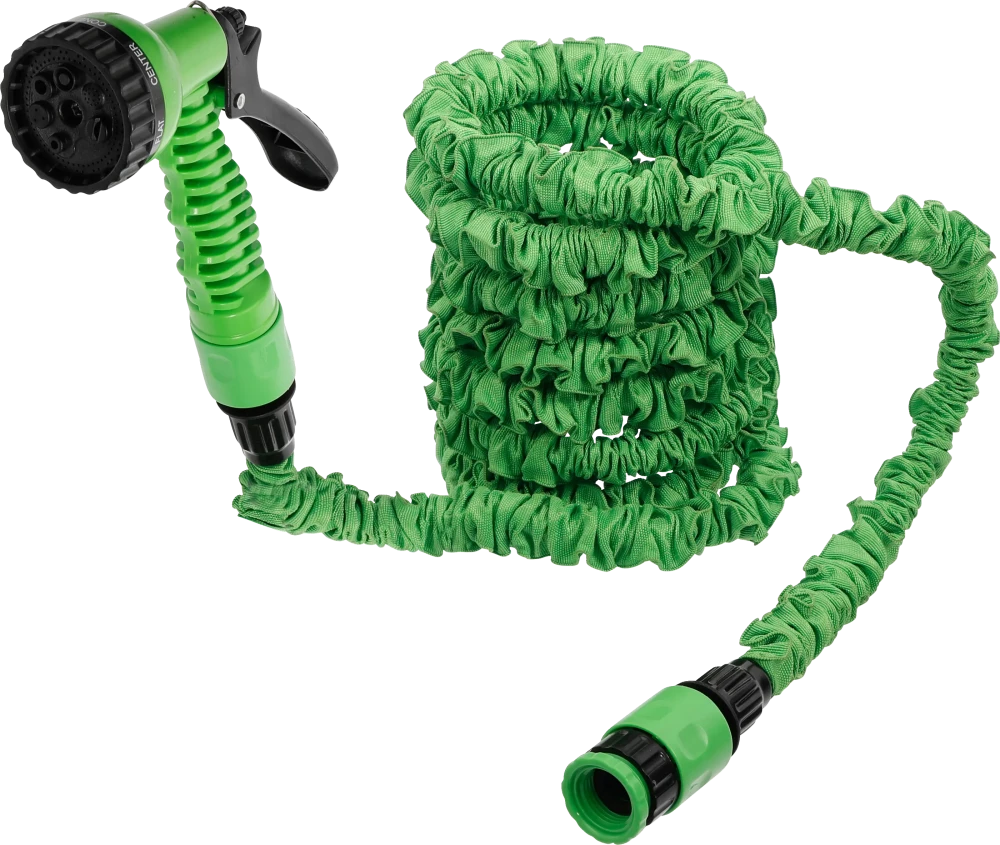 Wasserschlauch, Textil, flexibel, mit Garten-Handbrause mit 7 Funktionen, 3 - 10 m