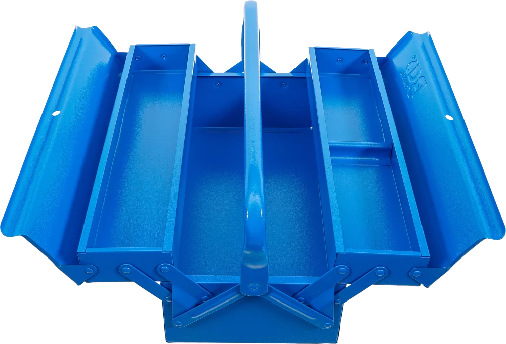Metall-Werkzeugkasten, leer, 420 x 200 x 150 mm, 3 Fächer