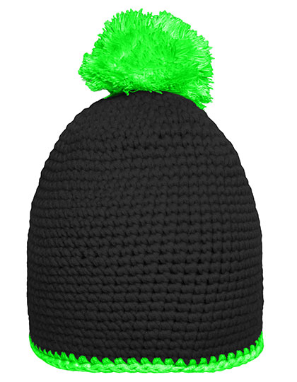 Mütze – Pompon Hat With Contrast Stripe