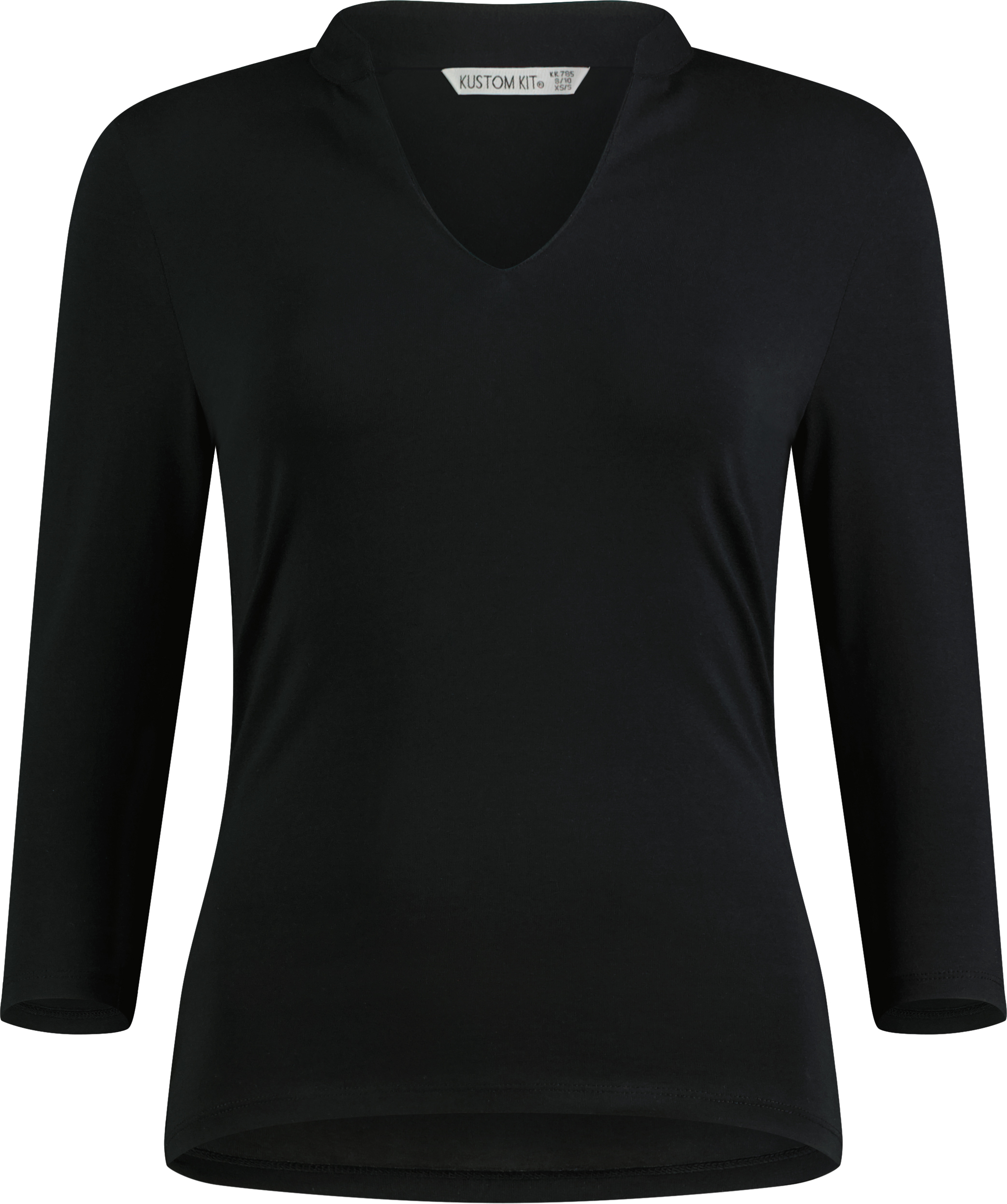 T-Shirt – Regular Fit Mandarin Collar Top 3/4 Sleeve