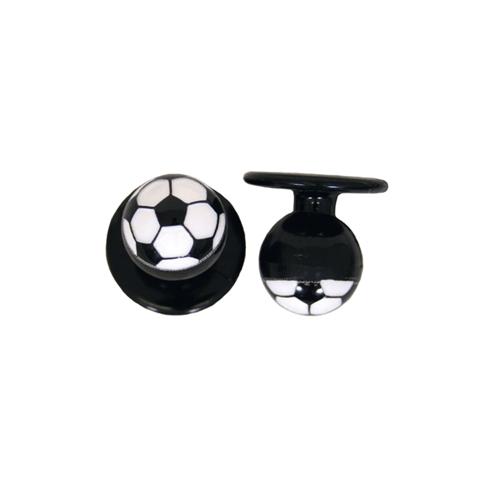 Kugelknöpfe, schwarz mit Fussball (12 Stück)