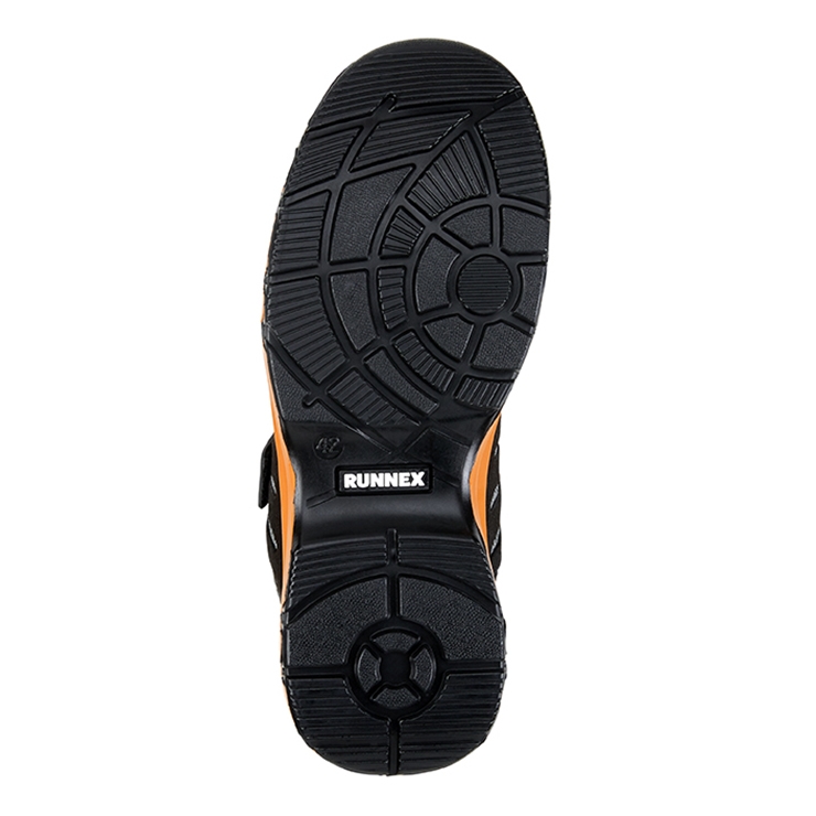 RUNNEX® S1PS-ESD-Sicherheitsklettsandalen FlexStar schwarz/orange
