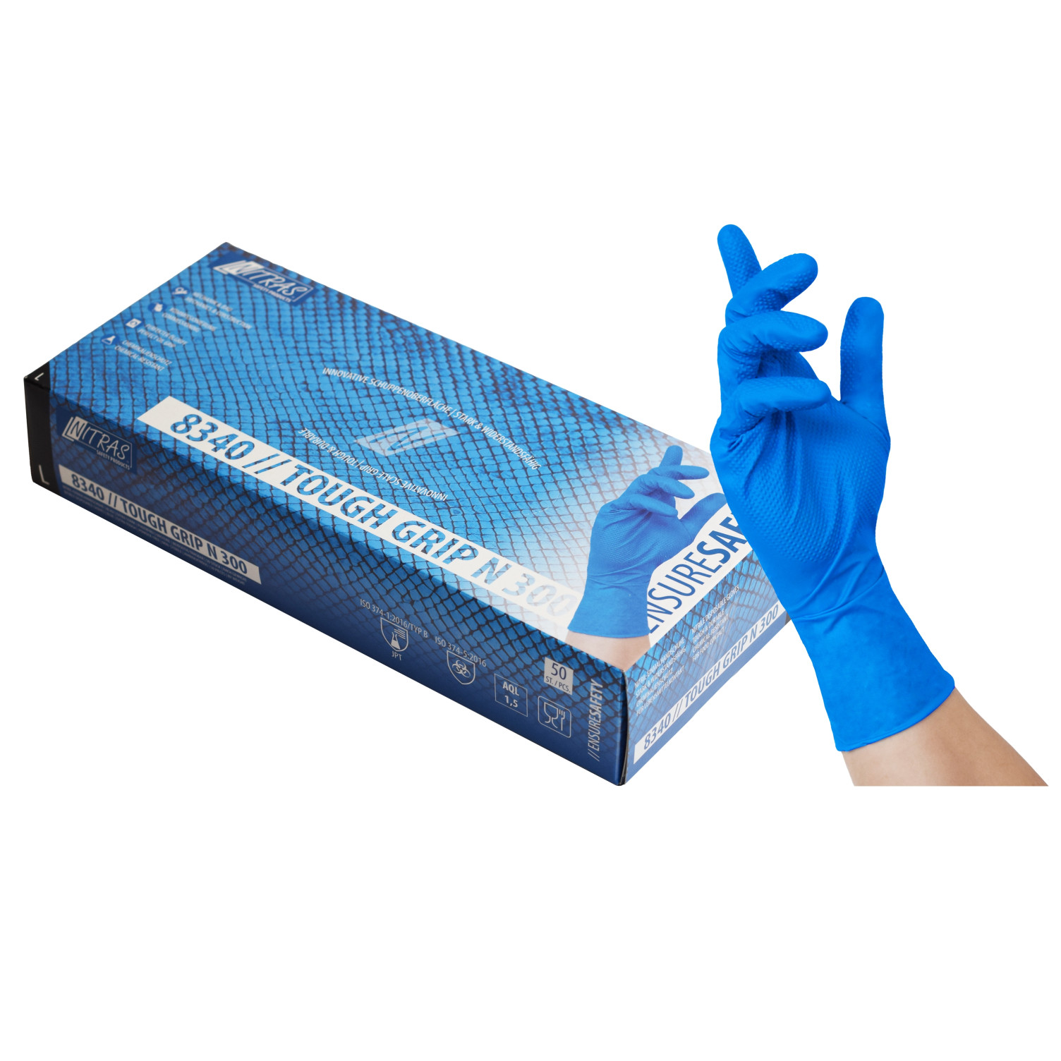 Handschuh TOUGH GRIP N 300 Nitril-Einmalhandschuhe