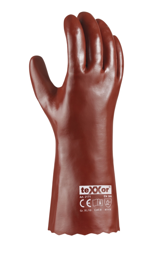teXXor® PVC-Handschuhe ROTBRAUN rotbraun