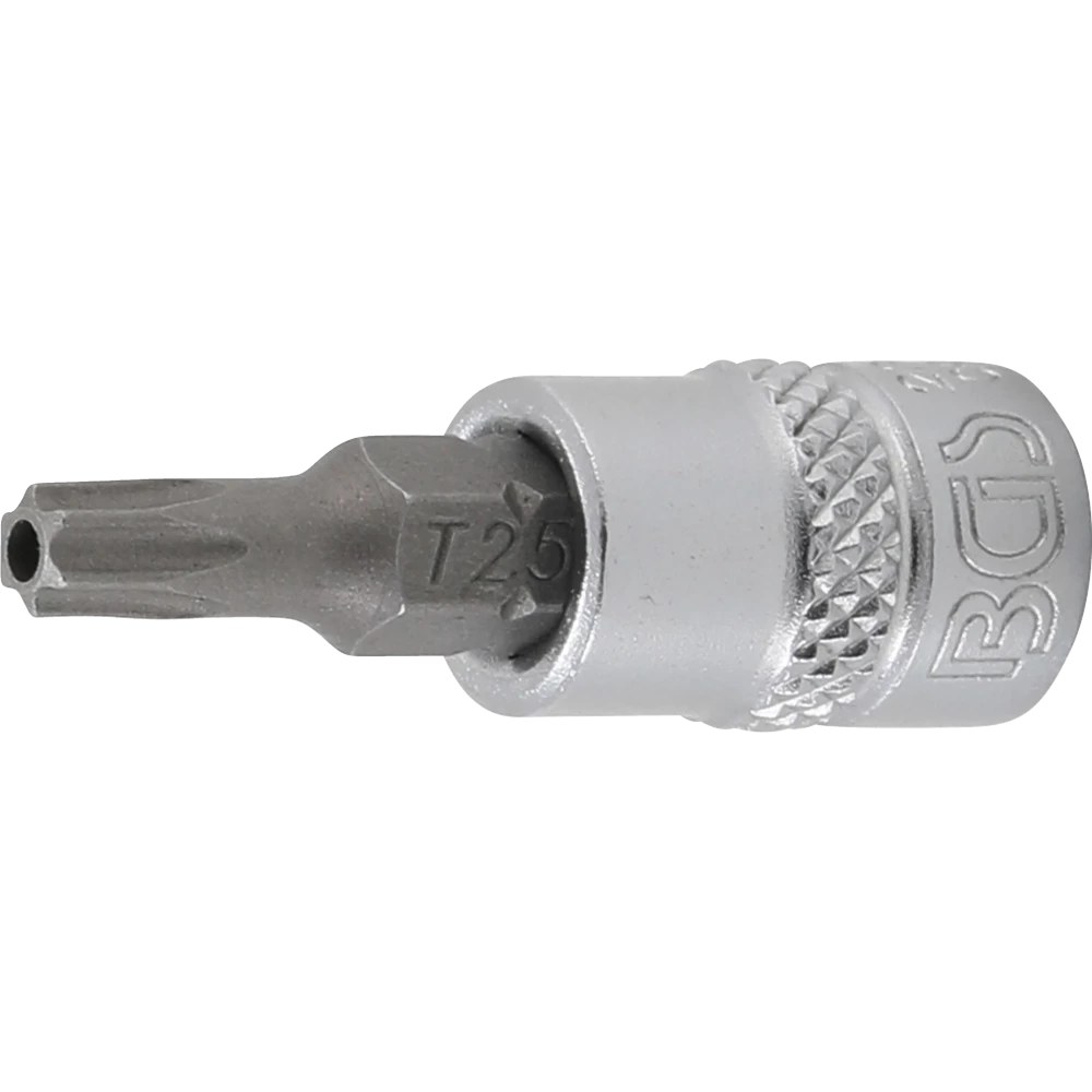 Bit-Einsatz, Antrieb Innenvierkant 6,3 mm (1/4"), T-Profil (für Torx) mit Bohrung T25