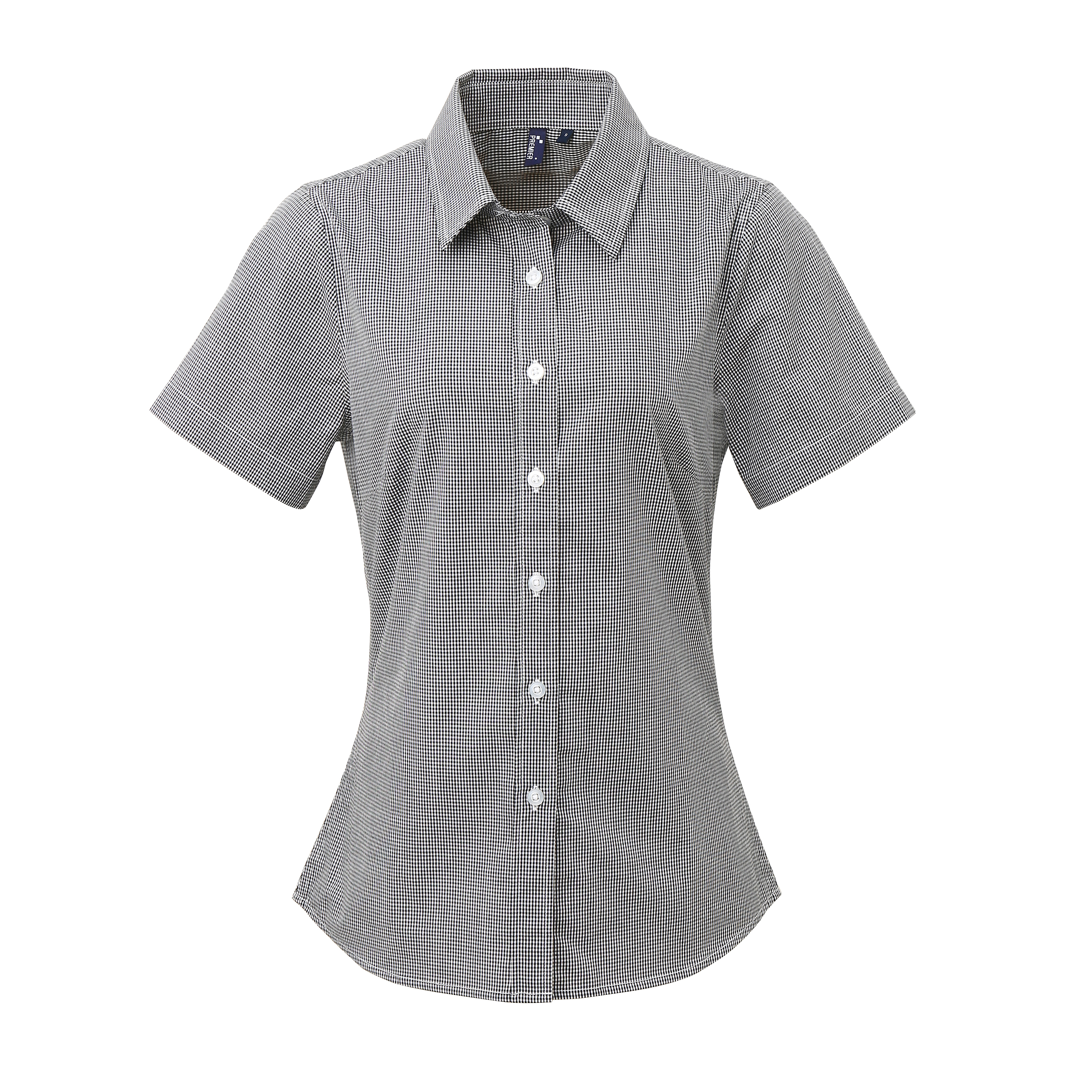 Bluse – Women´s Microcheck (Gingham) Short Sleeve Cotton Shirt
