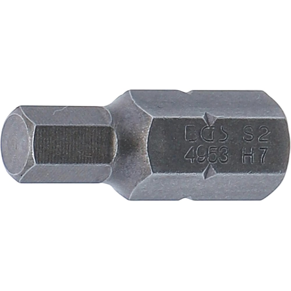 Bit, Länge 30 mm, Antrieb Außensechskant 10 mm (3/8"), Innensechskant 7 mm