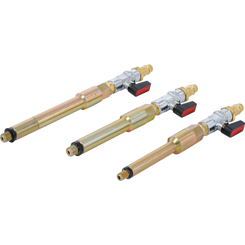 Druckluftadapter-Satz für Glühkerzenbohrungen, M8 x 1,0 - M10 x 1,0 - M10 x 1,25, 3-tlg.