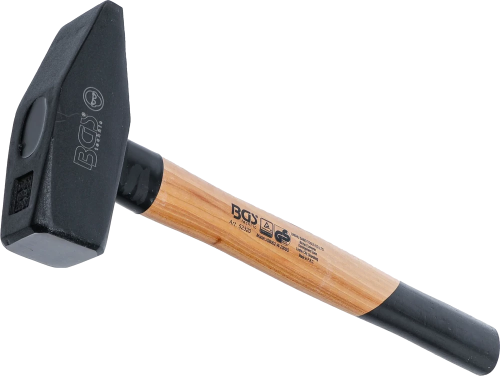 Schlosserhammer, Hickory-Stiel, DIN 1041, 2000 g