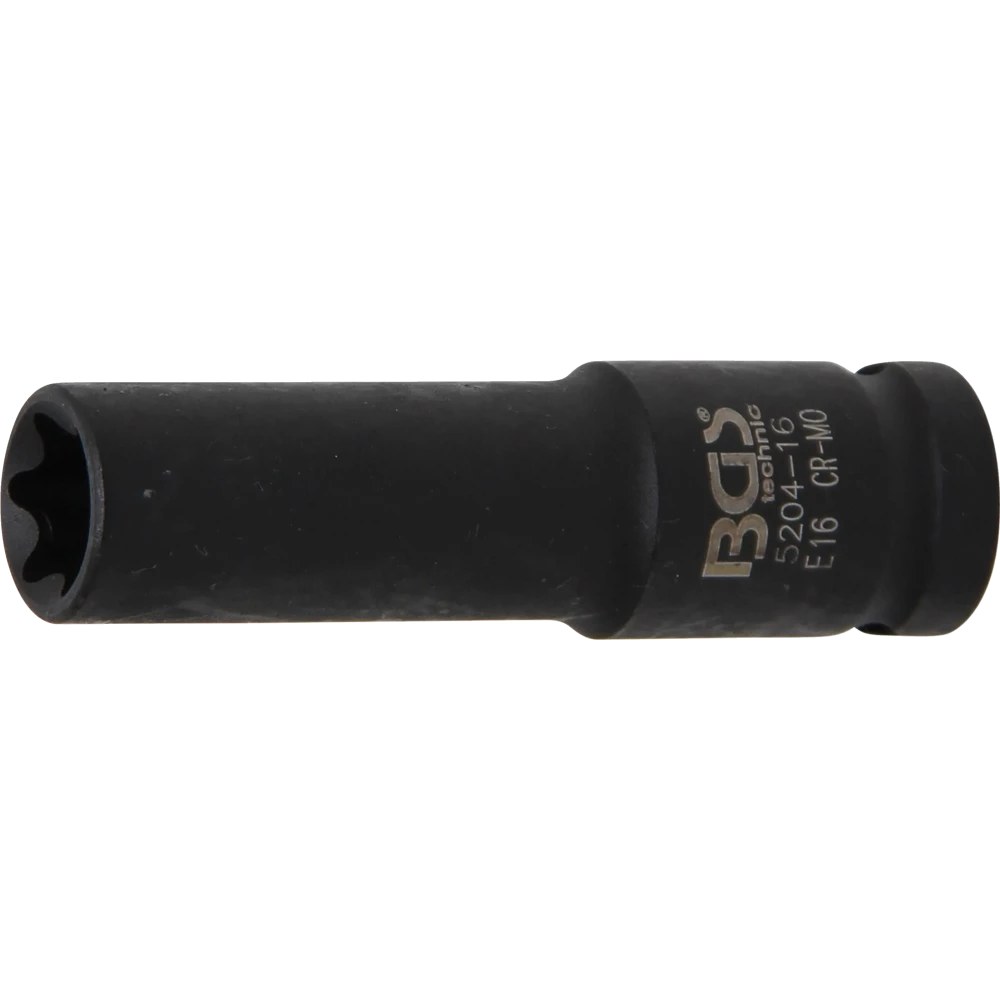 Kraft-Steckschlüssel-Einsatz E-Profil, tief, Antrieb Innenvierkant 12,5 mm (1/2"), SW E16