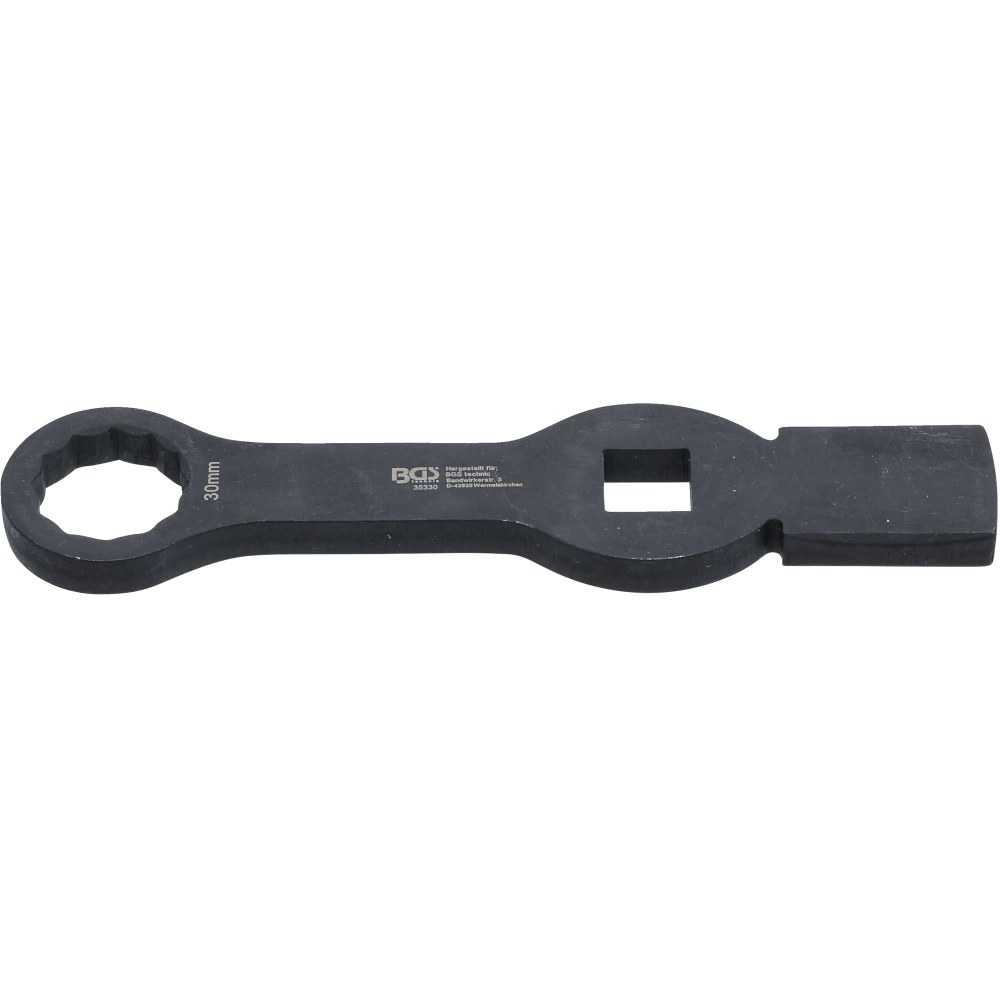 Schlag-Ringschlüssel, Zwölfkant, mit 2 Schlagflächen, SW 30 mm