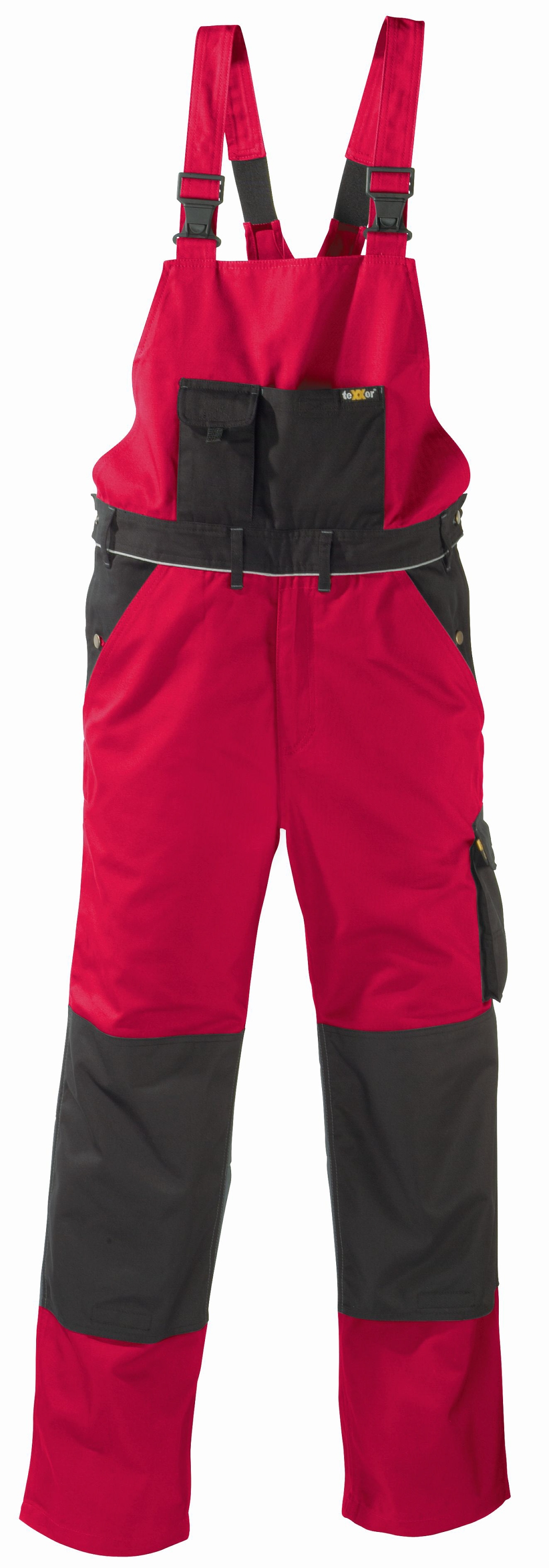 teXXor® Canvas (320 g/m²) Latzhose AMAZONAS rot/schwarz