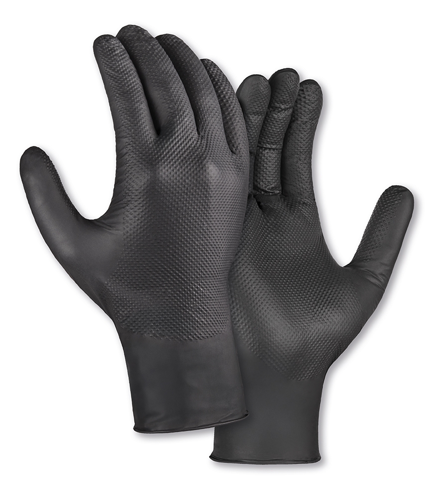 teXXor® Nitril-Einweg-Handschuhe Diamond Grip schwarz schwarz