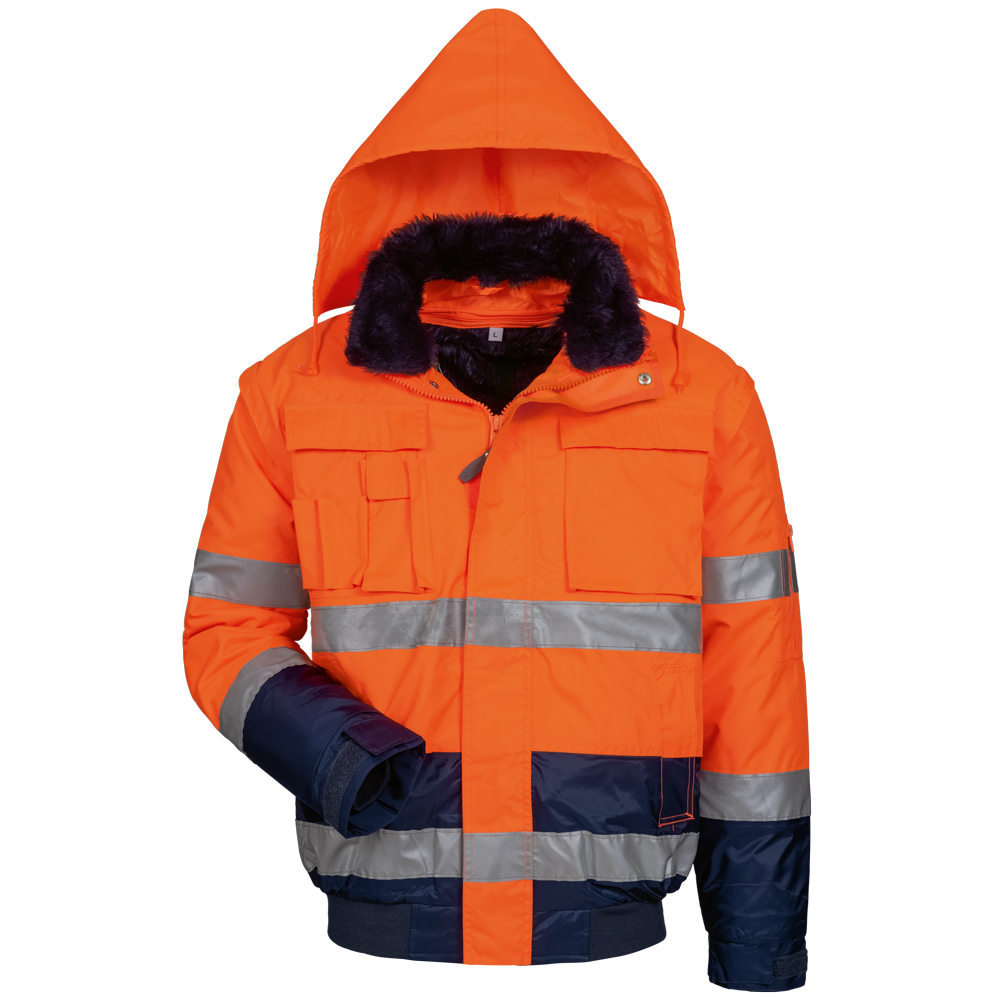 Warnschutzpilotjacke, Orange/Marine Volker