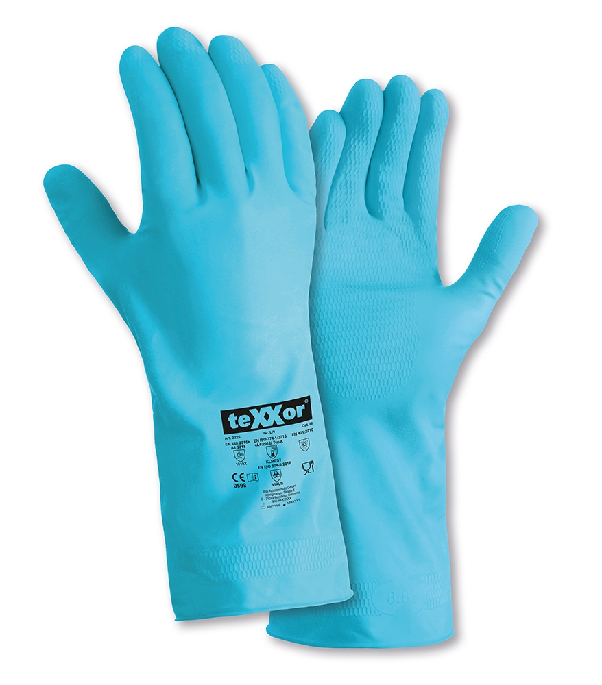 teXXor® Haushaltshandschuhe NATURLATEX blau
